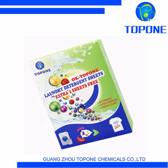 OEM amistoso condensado estupendo químico de las hojas del detergente para ropa de Topone de las ventas superiores de Eco