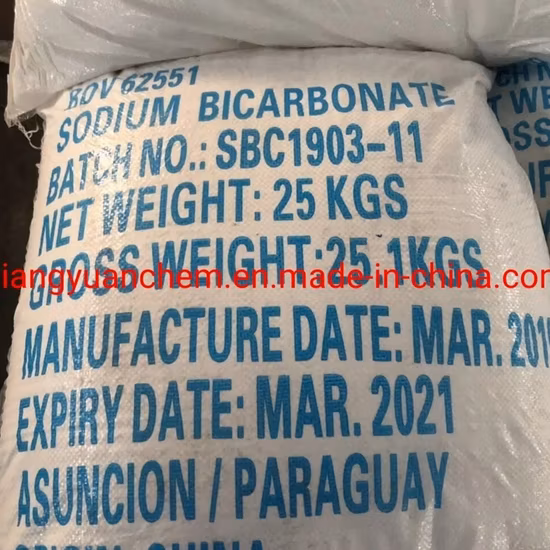 Pureza del agente de fermentación Bicarbonato de sodio mínimo CAS 144-55-8 Nahco3 del 99% Bicarbonato de sodio